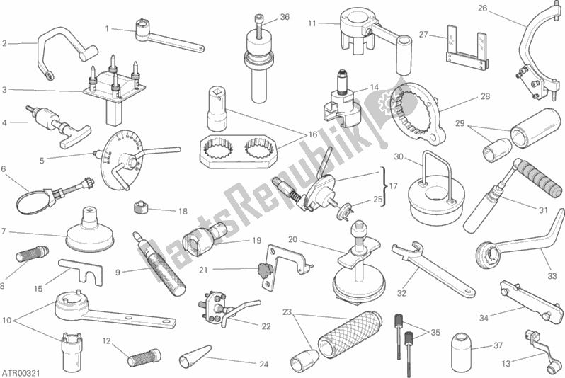 All parts for the Workshop Service Tools (engine) of the Ducati Hypermotard Brasil 821 2015